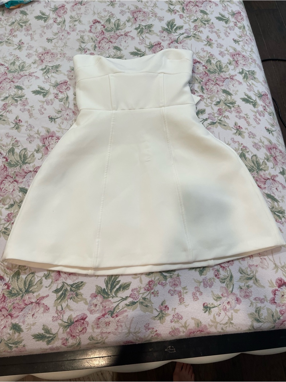 Zara White Strapless Mini Dress